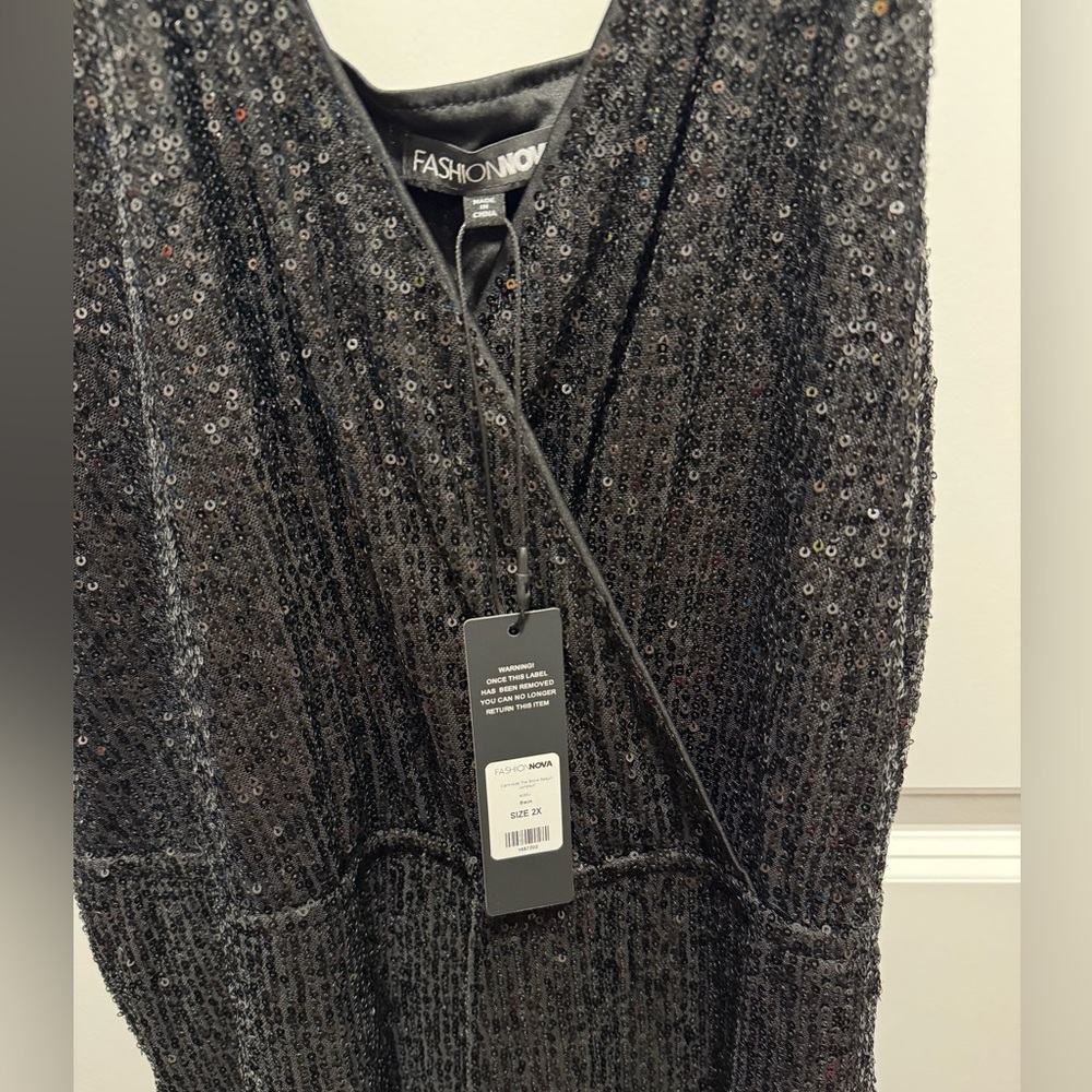Black Sequin Jumpsuit - Picture 3 of 5
